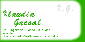 klaudia gacsal business card